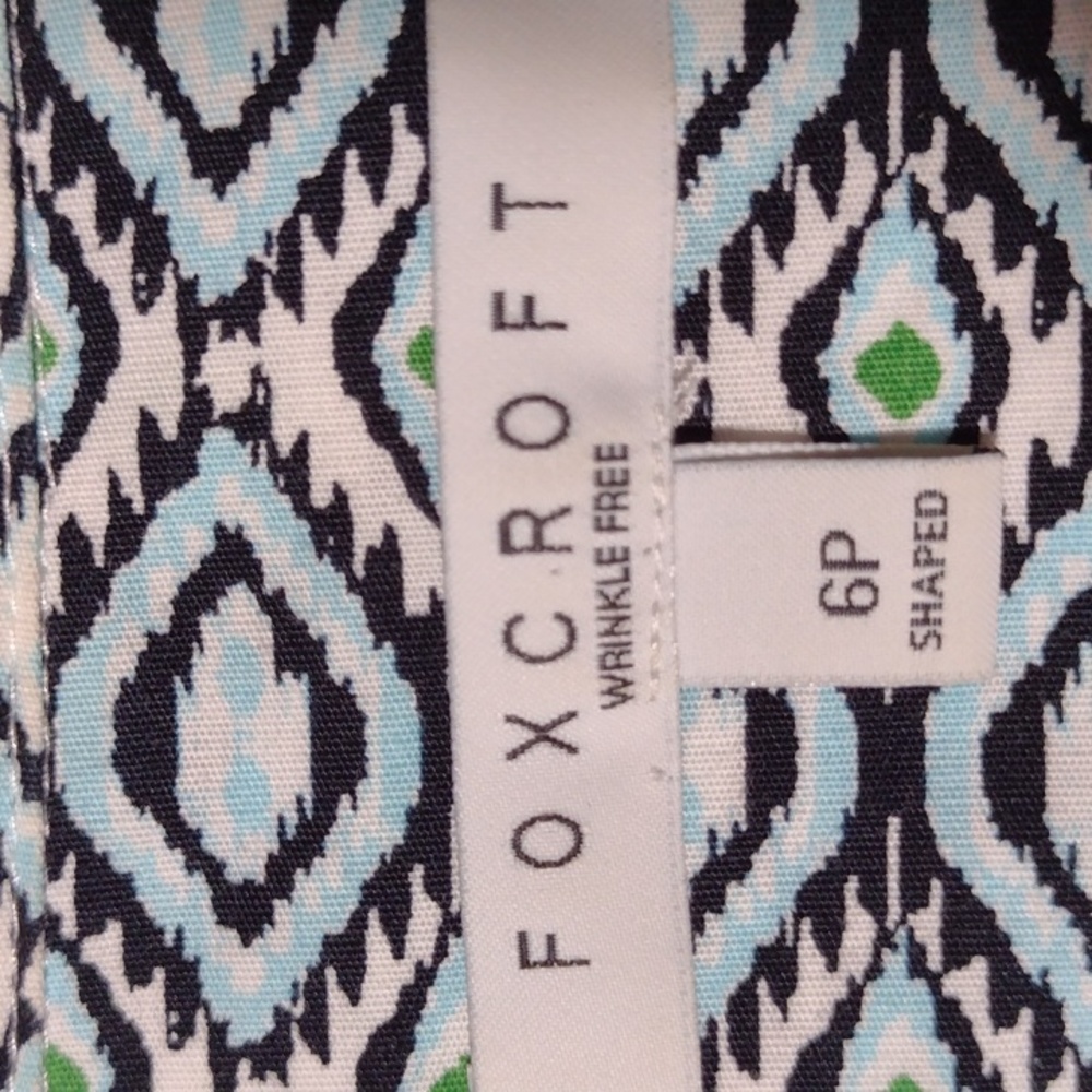 Foxcroft Wrinkle-Free Shaped Print Button-Down Sh… - image 5